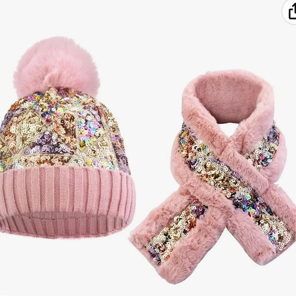 NWOT Girls Hat and Scarf Set - Picture 4 of 7